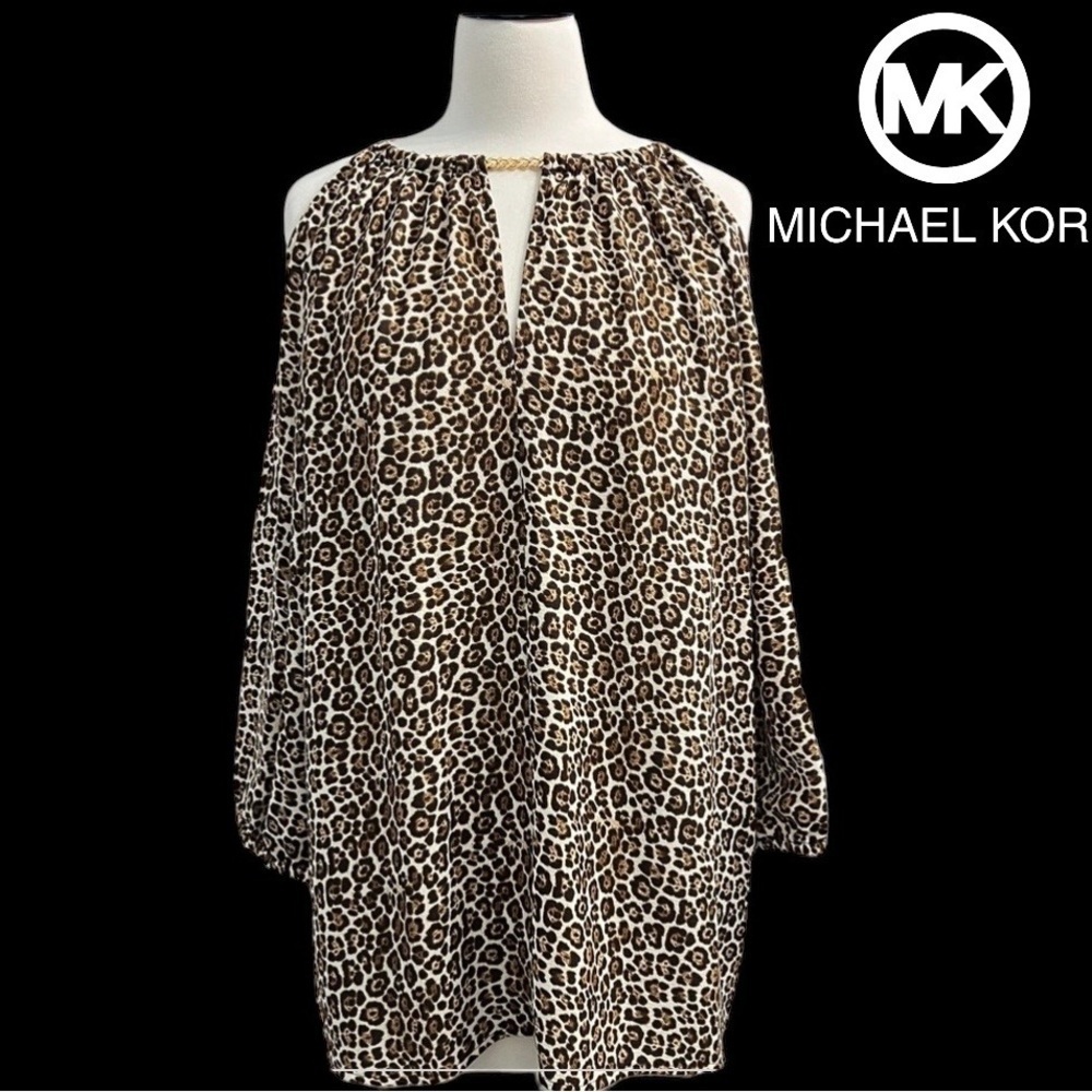 MICHAEL KORS (NWOT) COLD SHOULDER TOP, WITH CHAIN SIZE L